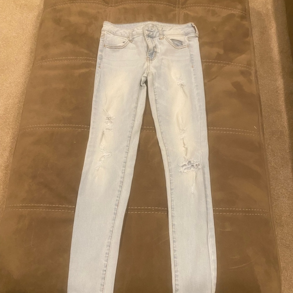 Light Blue Distressed Women Jeans